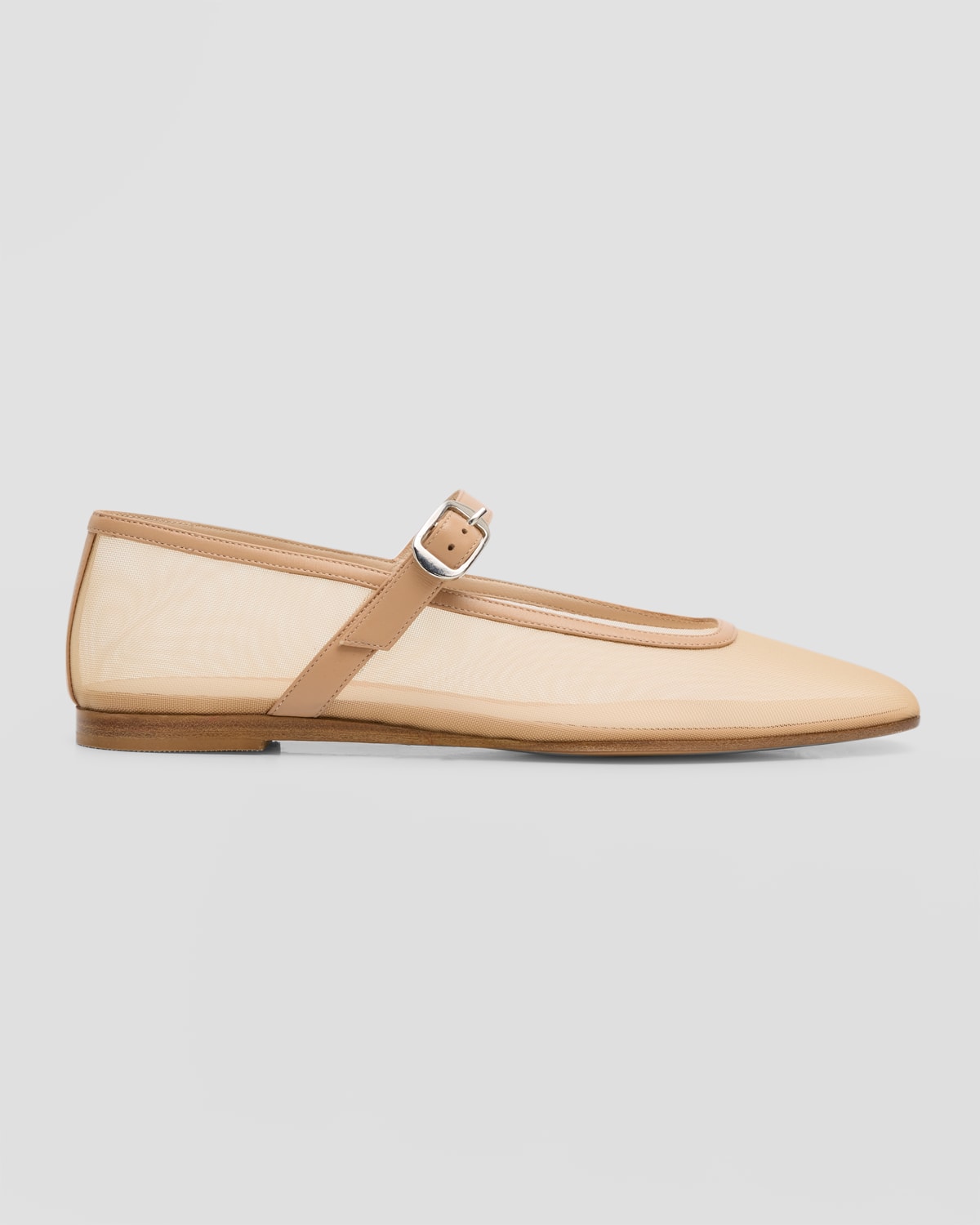 Le Monde Beryl Mesh Mary Jane Ballerina Flats In Fawn