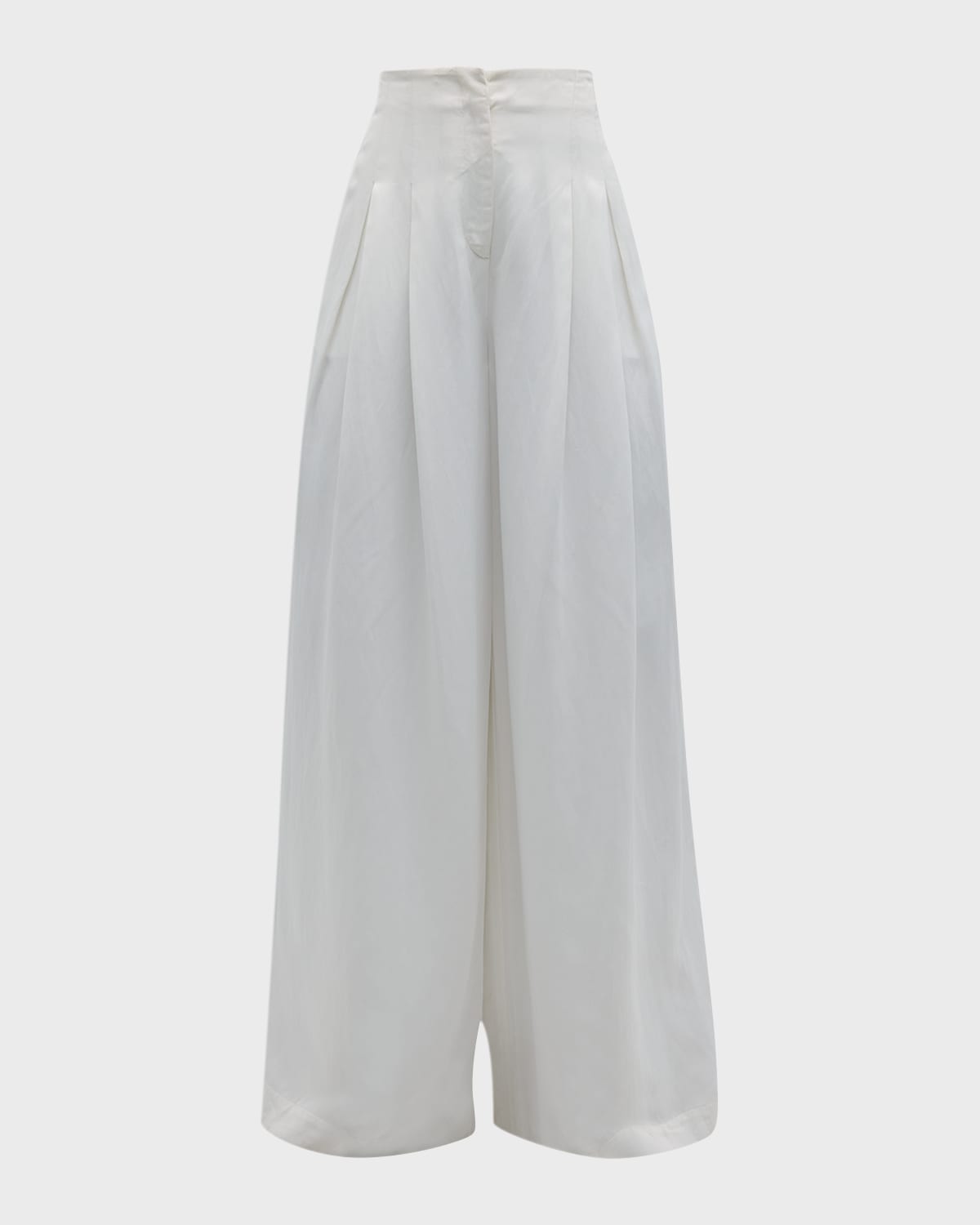 Twp Drew Viscose And Linen Wide-leg Pants In White