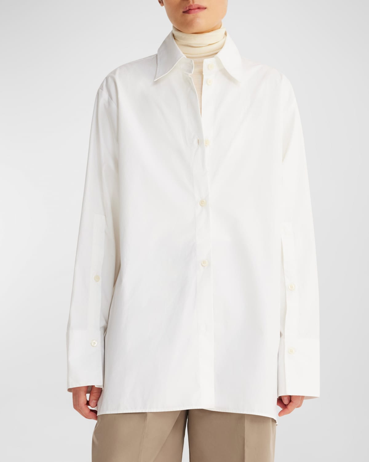 Rohe Women Button-front Back Slit Shirt In White