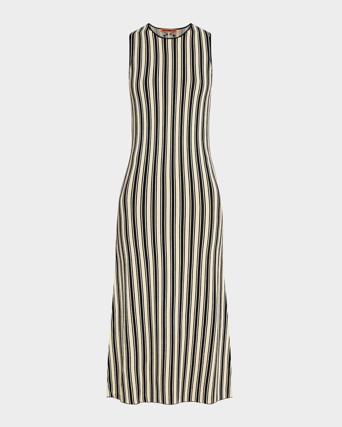 SIMONMILLER Axon Sleeveless Striped Midi Dress