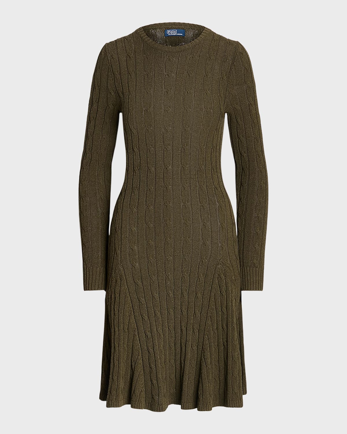 Polo Ralph Lauren Cable-knit Sweater Dress In Canopy Olive