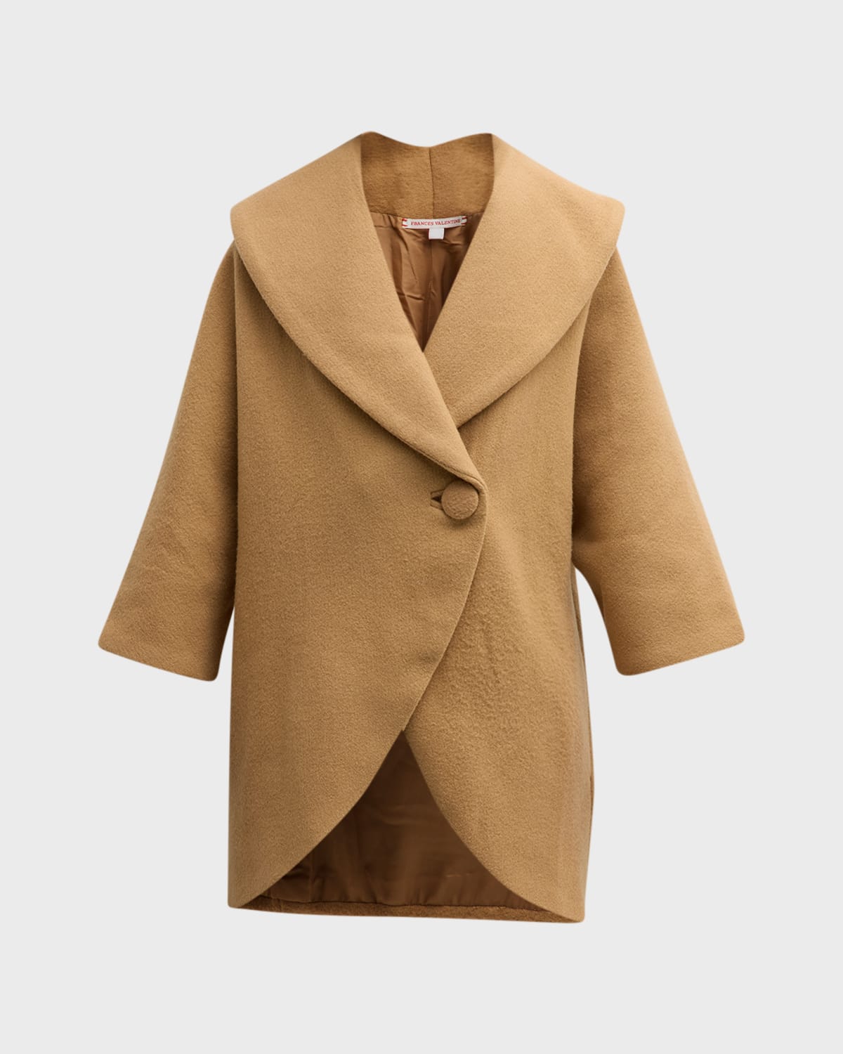 Camel shawl collar coat sale