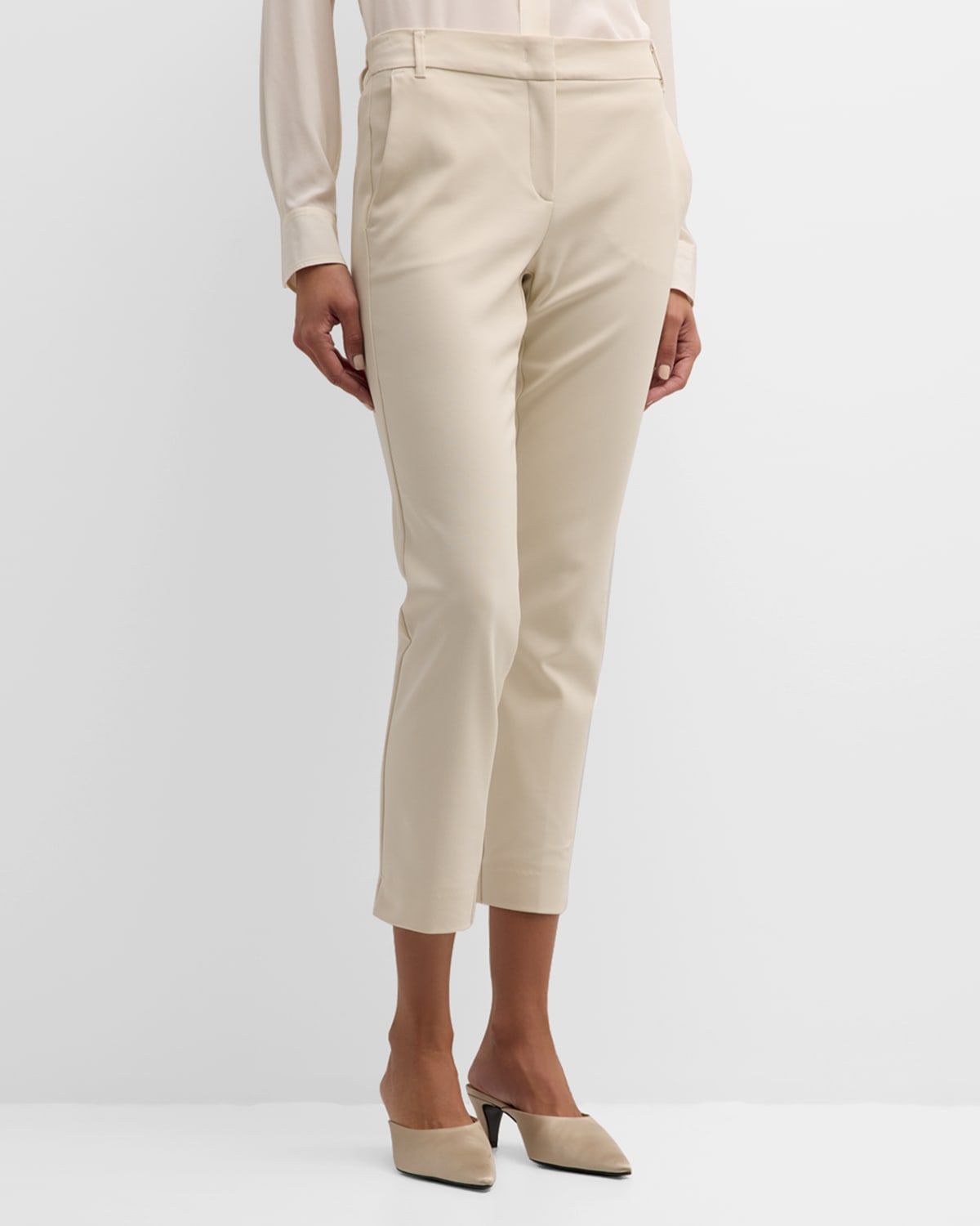 Macario Cropped Skinny Stretch Cotton Trousers