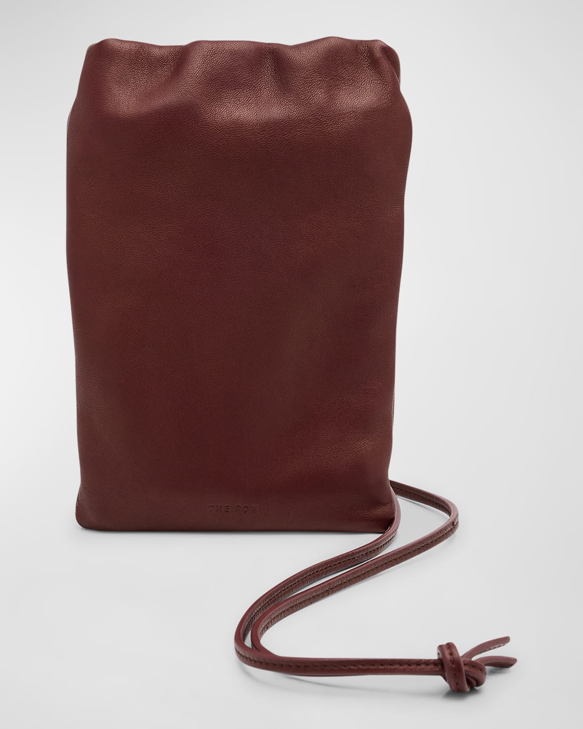 Shop The Row Bourse Phone Case In Napa Leather In Burgundy