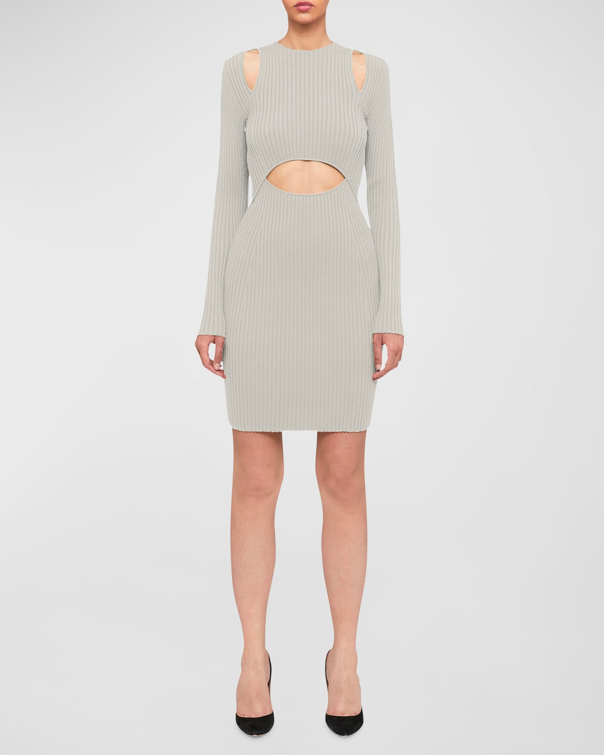 Wolford X Simkhai Cutout Contour Mini Dress In Ecrue