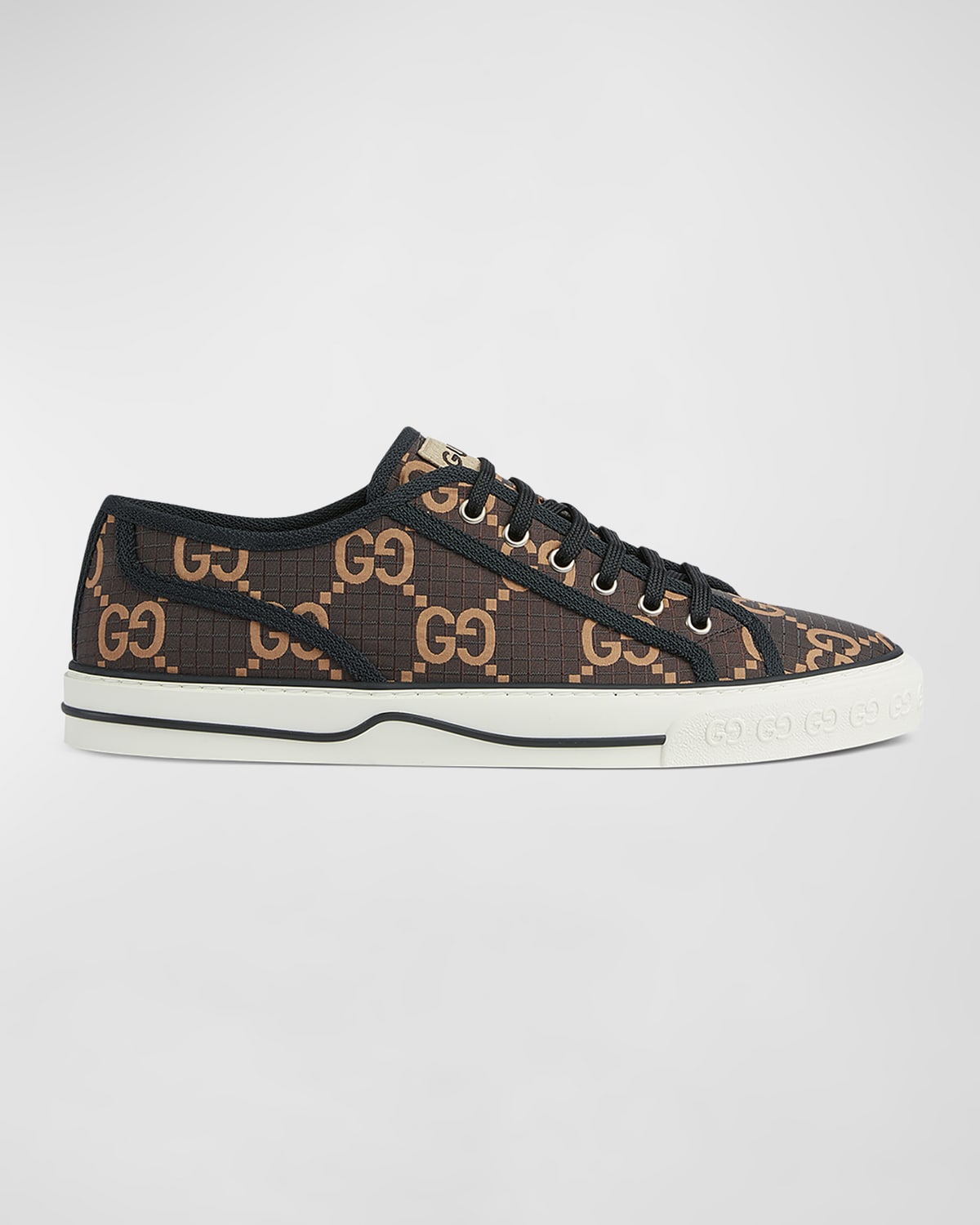 Shop Gucci Men's  Tennis 1997 Low-top Sneakers In Dark Brown