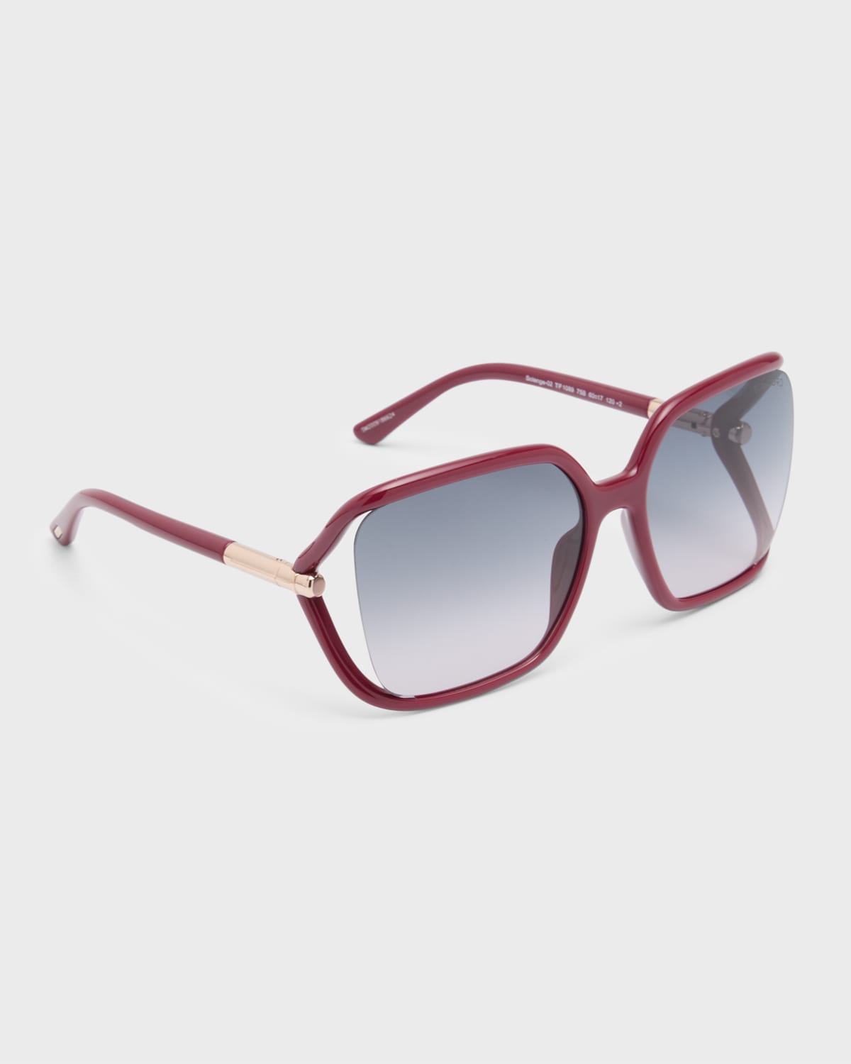 Tom Ford Marta Cut-out Metal & Acetate Butterfly Sunglasses In Shiny Rose Gold D