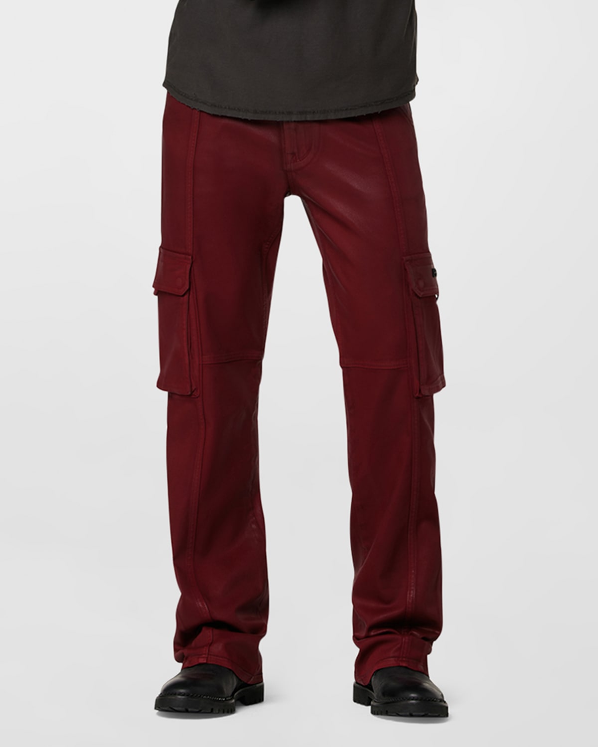 Shop Hudson Men's Walker Cargo Kick Flare Jeans In Crimson Wax