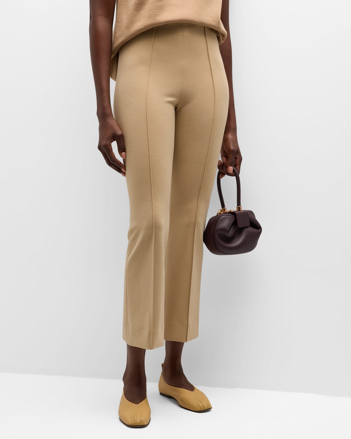 Shop Atm Anthony Thomas Melillo Ponte Kick Flare Pants In Soft Fawn
