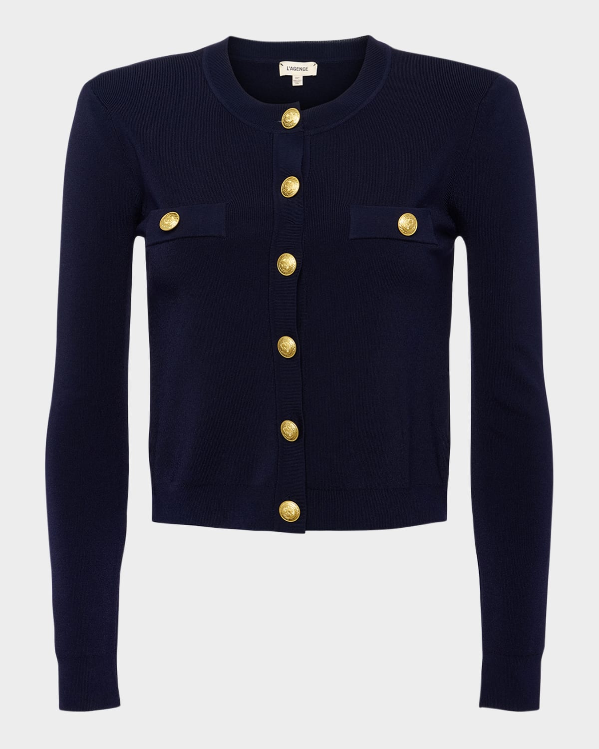 Shop L Agence Toulouse Button-down Cardigan In Midnightgold