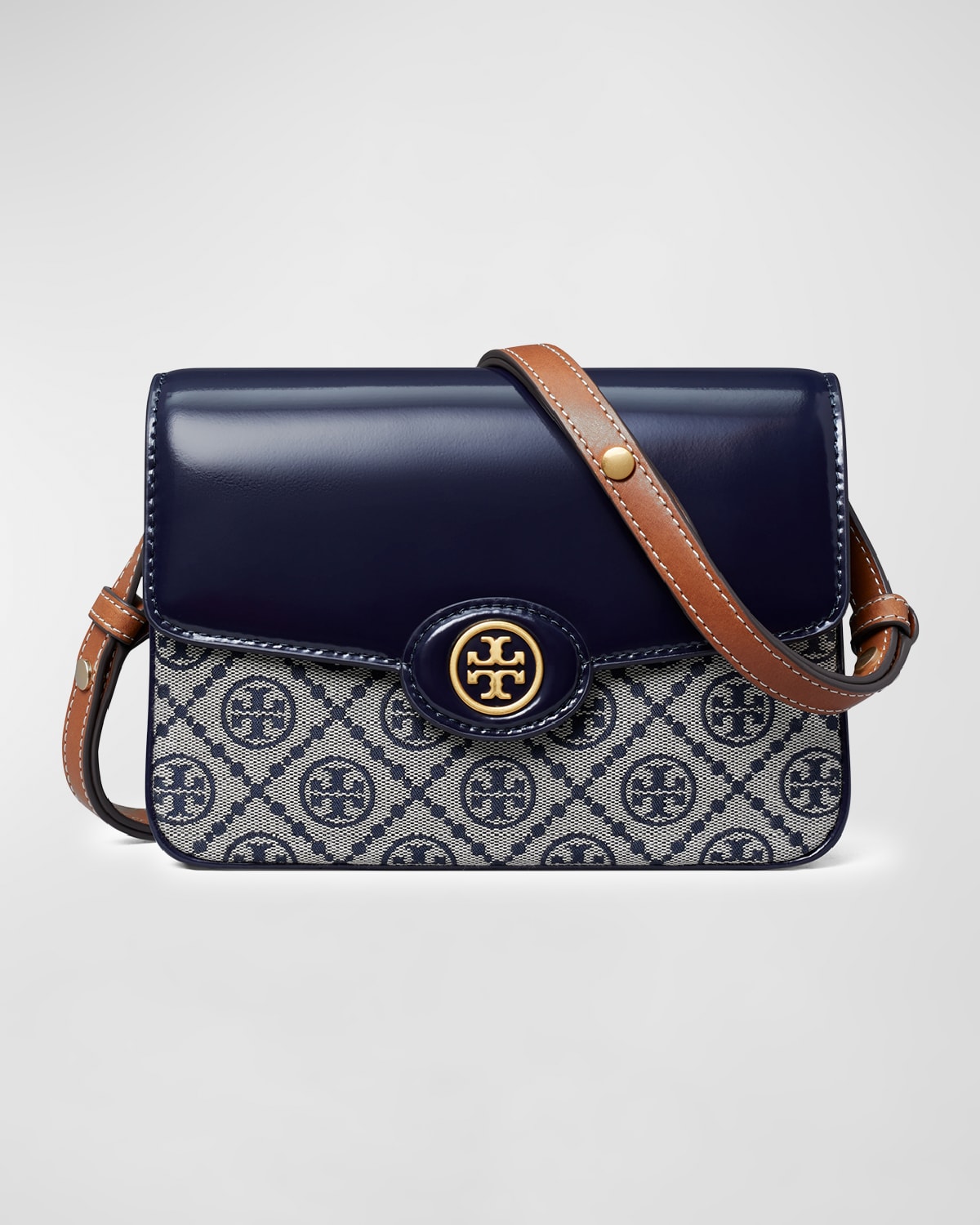 Tory Burch Robinson Convertible Leather Shoulder Bag In Brown