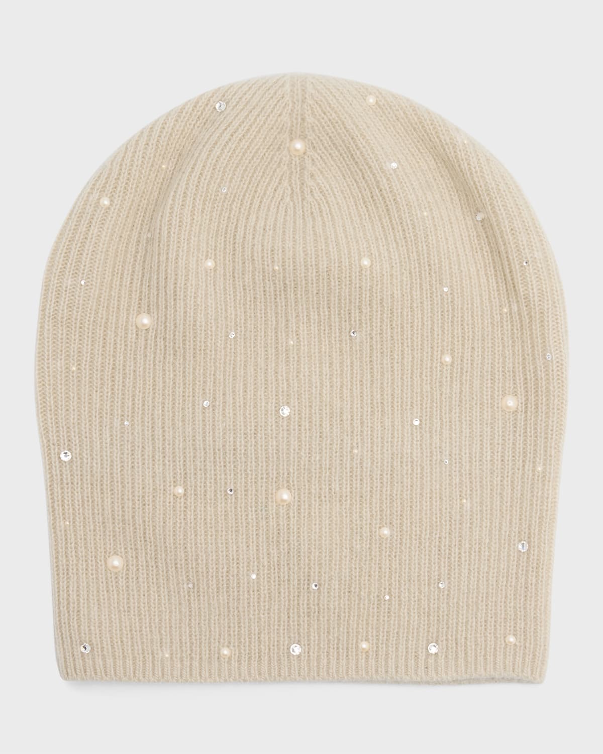 Embellished Slouchy Cashmere Beanie