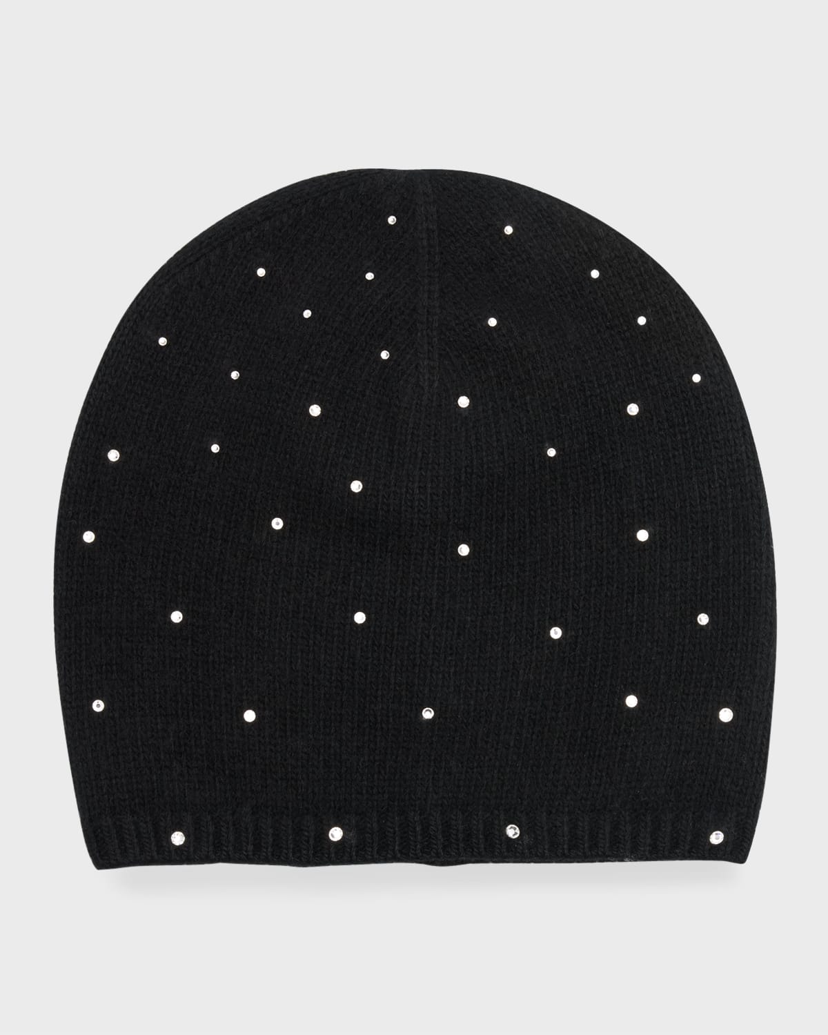 Cashmere Baggy Beanie with Scattered Swarovski Crystals