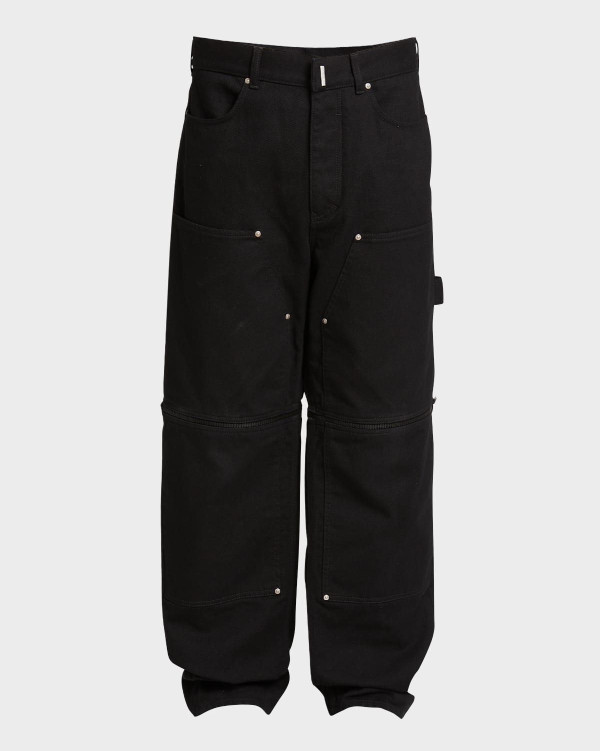 Shop Givenchy Men's Zip-off Carpenter Jeans In Black