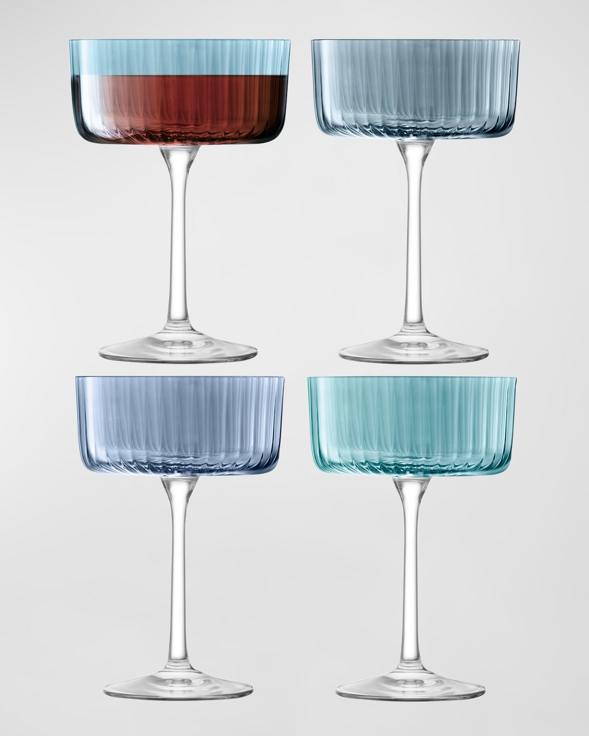 Shop Lsa Gems Champagne/cocktail Glasses, Set Of 4 In Blue