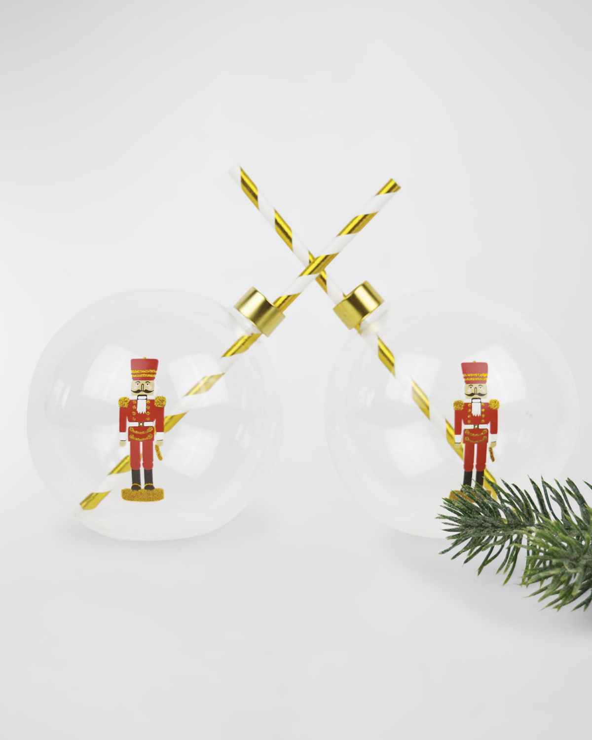 Nutcracker Ornament Drinking Glasses, Set of 2