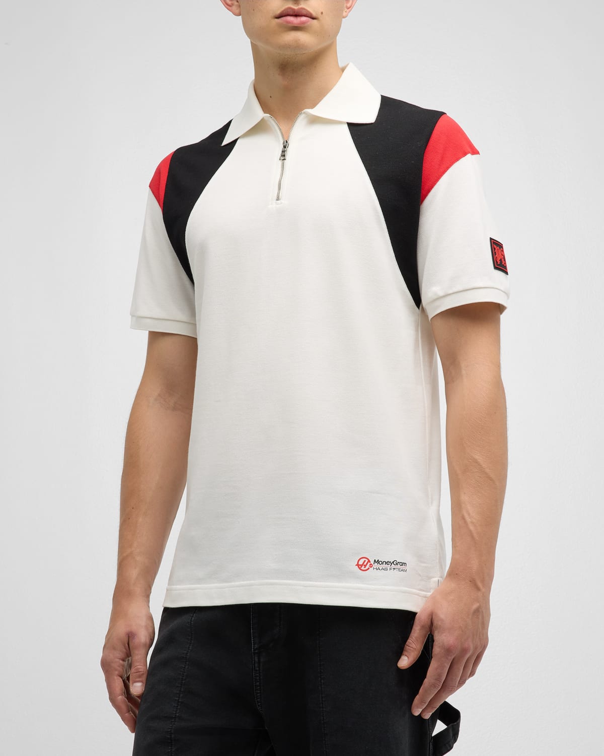 Shop Palm Angels Men's Paxhaas Logo Polo Shirt In Off White Red