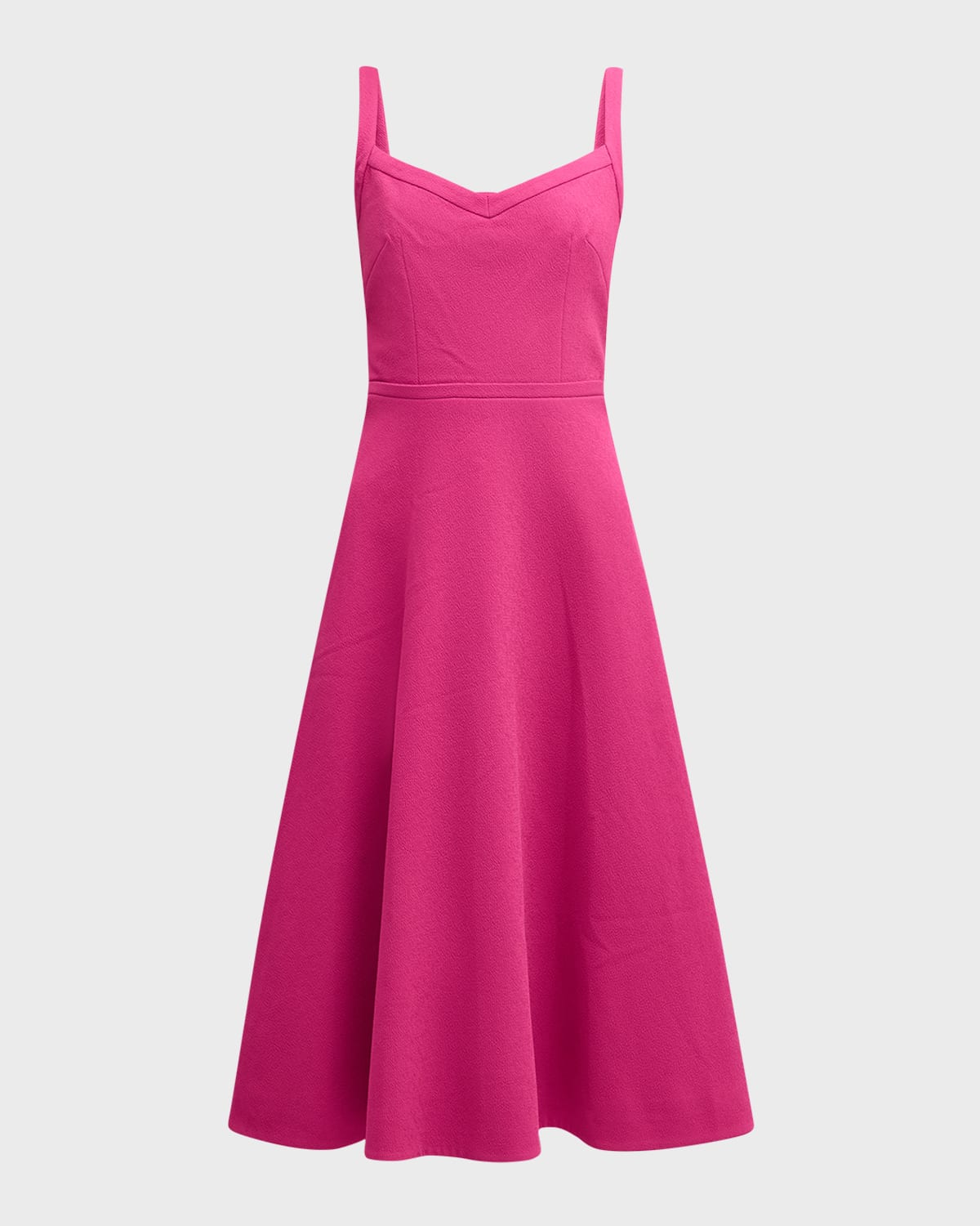 Emilia Wickstead Elvita Sleeveless Woven Midi Dress In Hot Pink Neo
