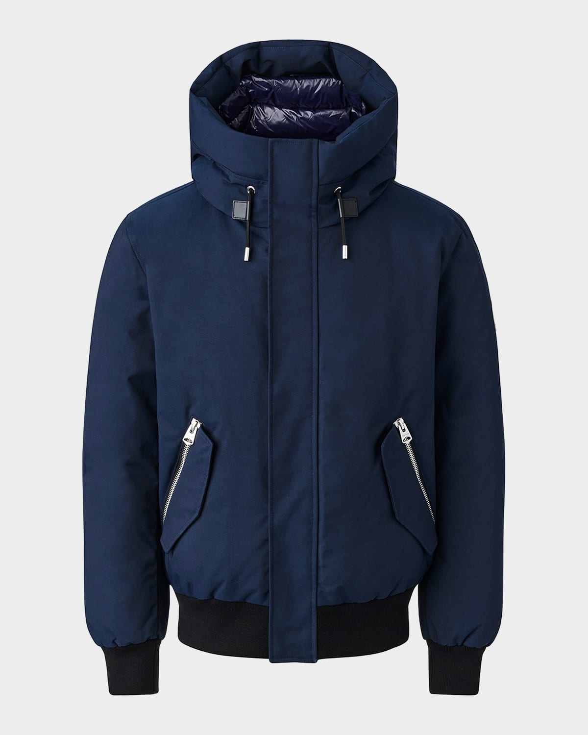 Mackage Men's Dixon Down Bomber Jacket With Hooded Bib In Navy