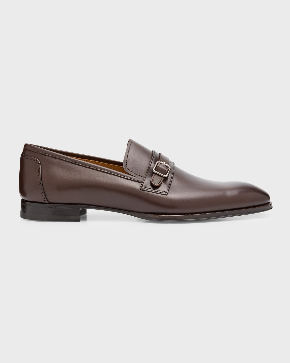 Paul Stuart Men's Burton Single Monk Strap Loafers In Dark Brown