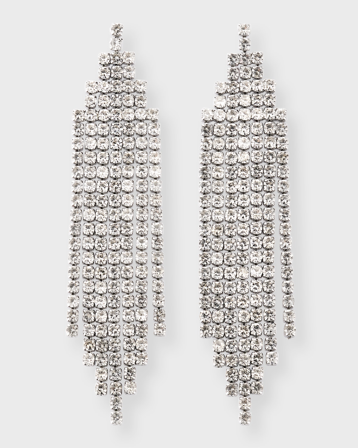Roxanne Assoulin On The Fringe Dangle Earrings In Silver / Clear