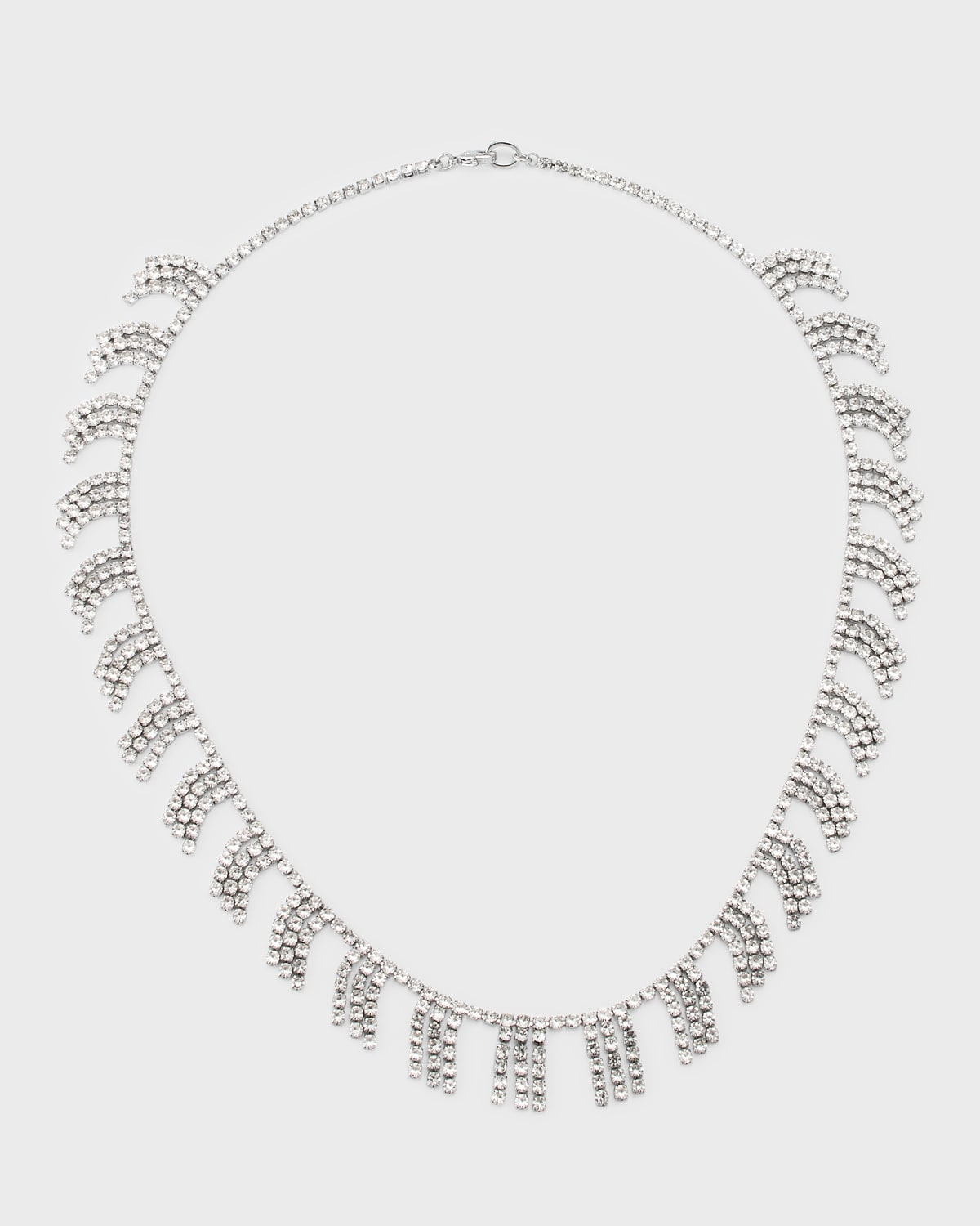 Roxanne Assoulin On The Fringe Statement Necklace In Rhodium/ Clear