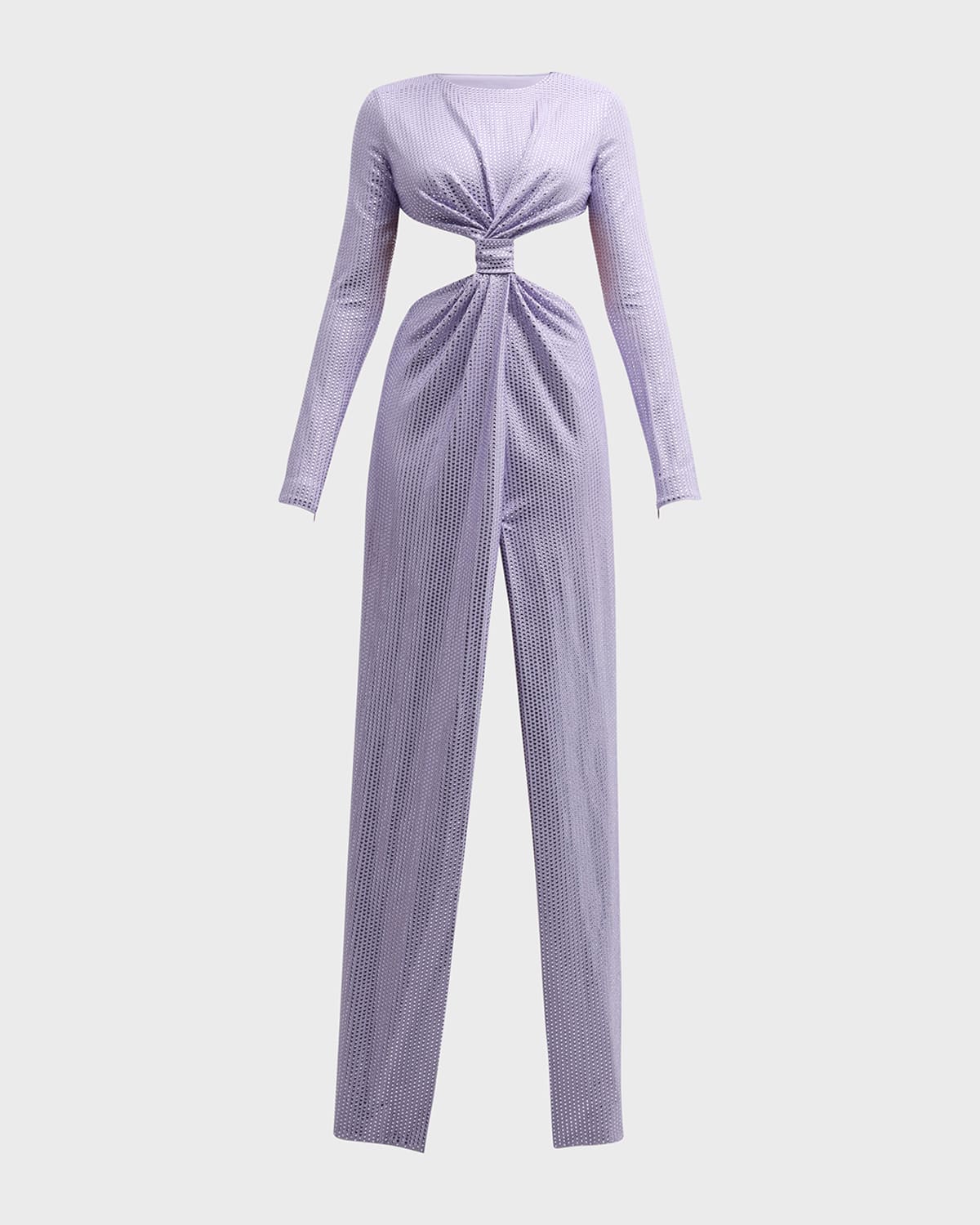 Shop Area Crystal Front Knot Gown In Lilac