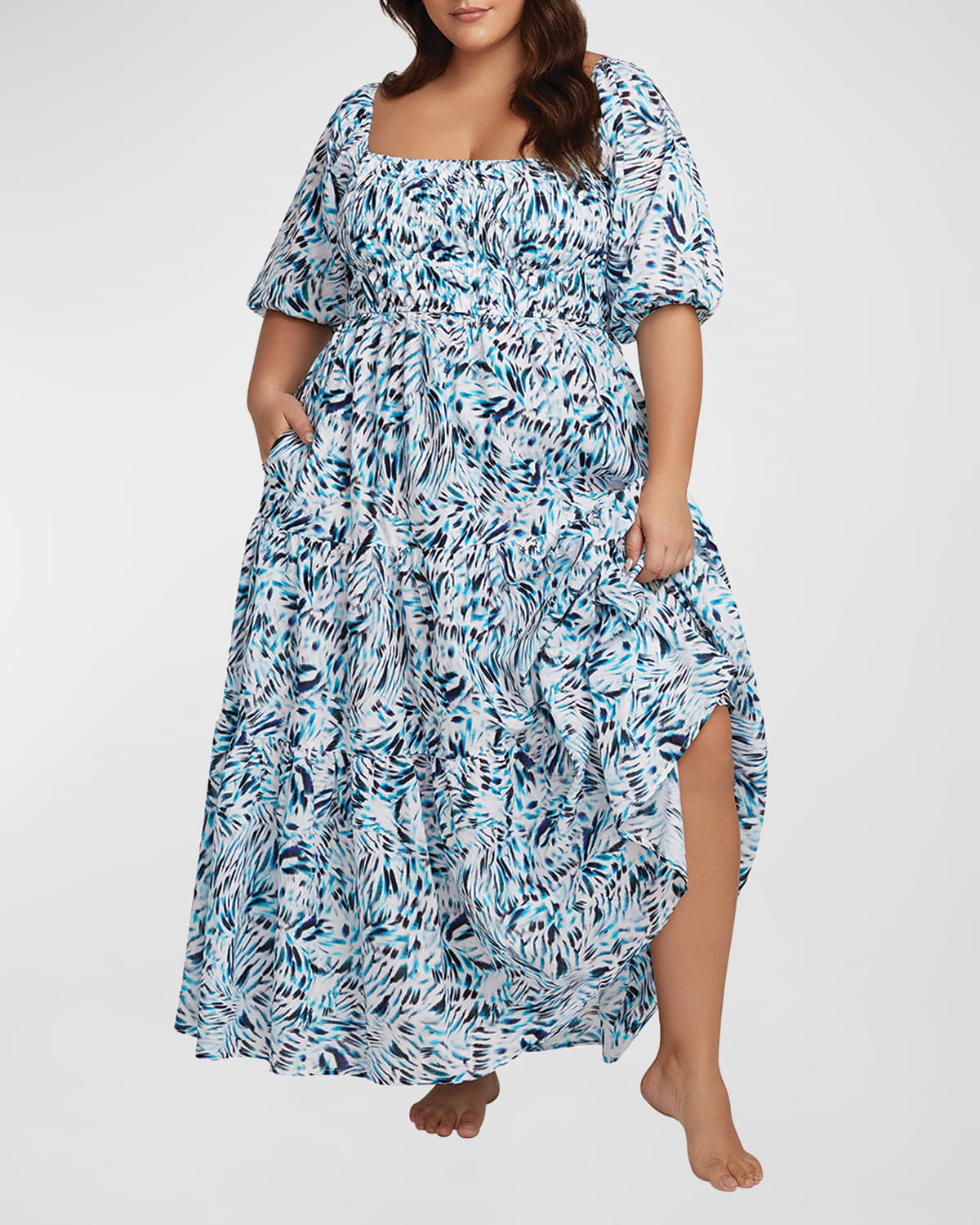 Artesands Plus Size Ze Blu Handel Maxi Dress In White