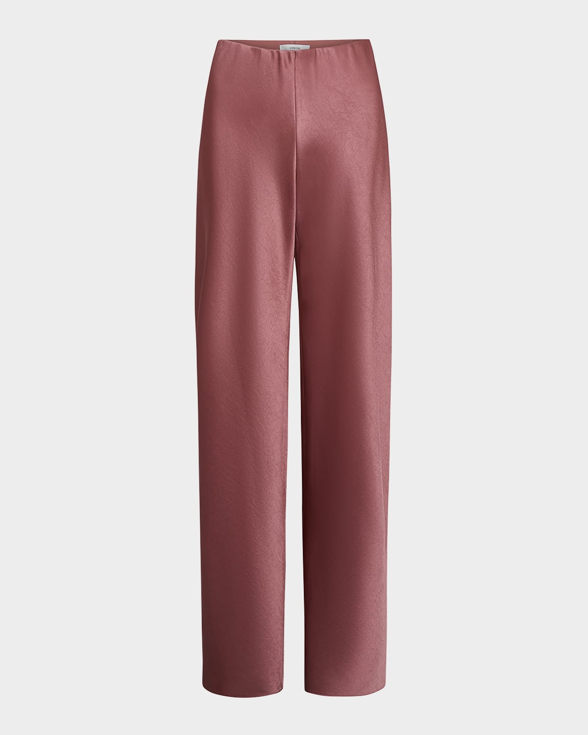 Vince Fluid Bias-cut Crushed Satin Pants In Rose Jam
