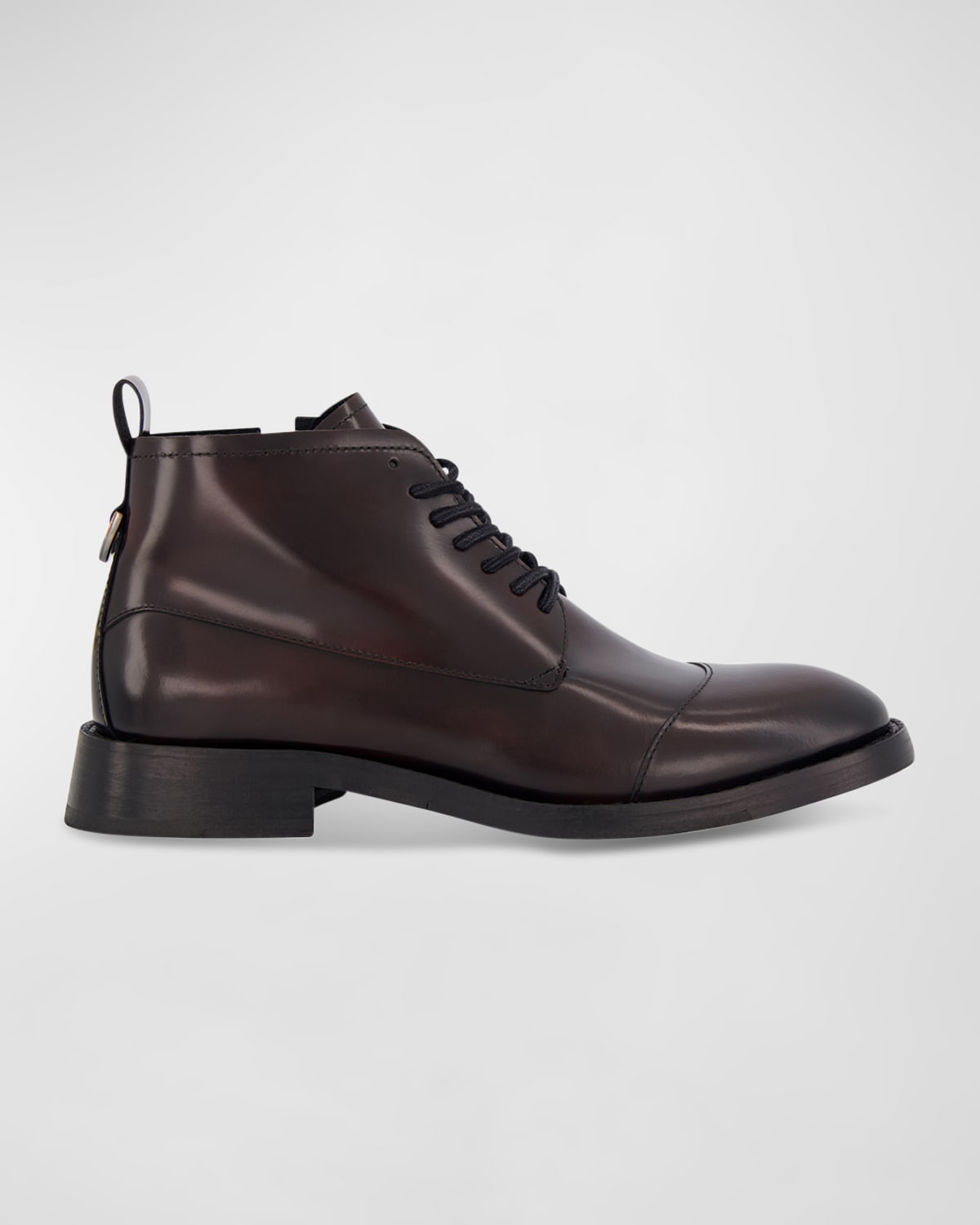 Shop Karl Lagerfeld Men's Side Zip Leather Chukka Boots In Burgundy