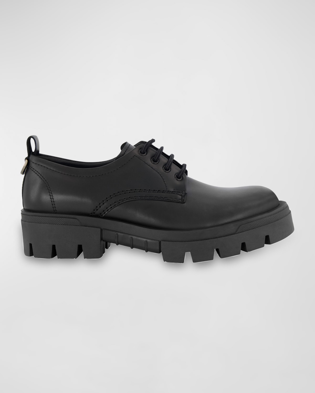 Shop Karl Lagerfeld Men's Plain Toe Leather Derby Shoes In Black