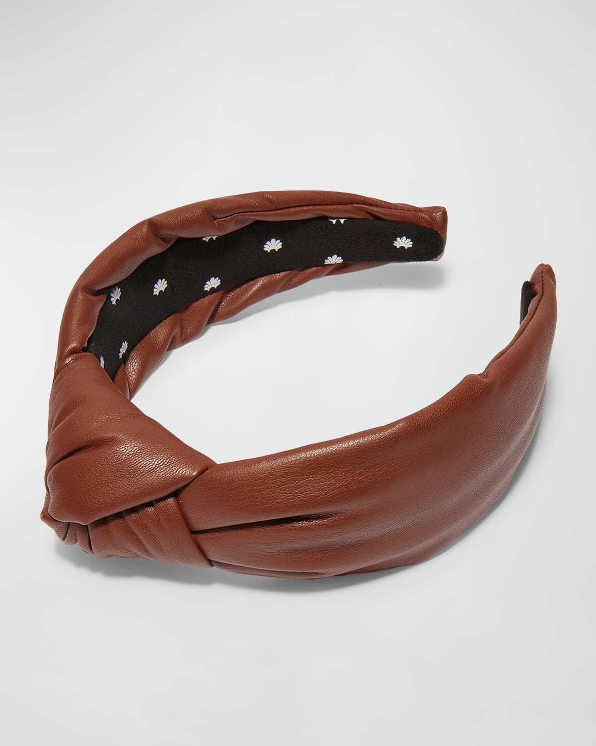Shop Lele Sadoughi Knotted Faux Leather Headband In Walnut