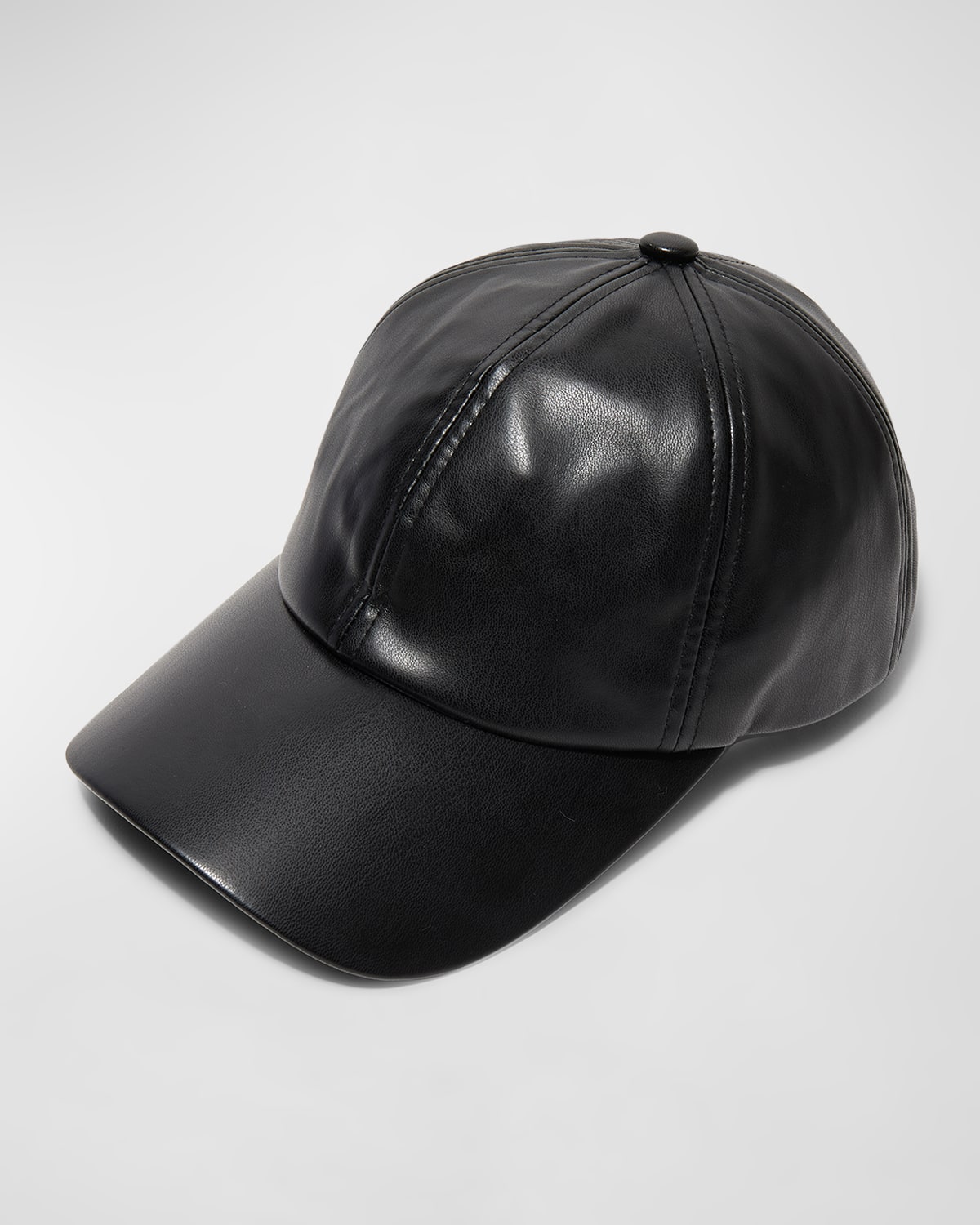 Faux Leather Baseball Cap