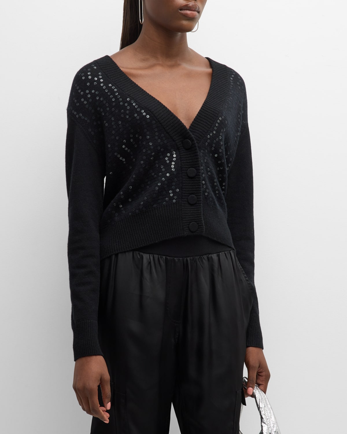 Cashmere Illusion Sequin Cardigan