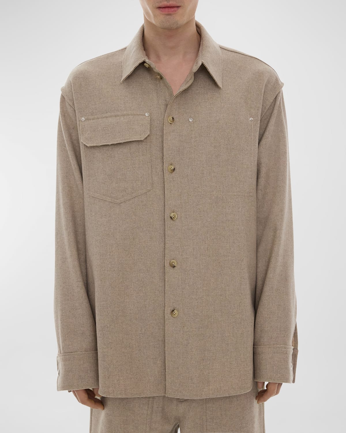 Men's Wool Button-Down Shirt
