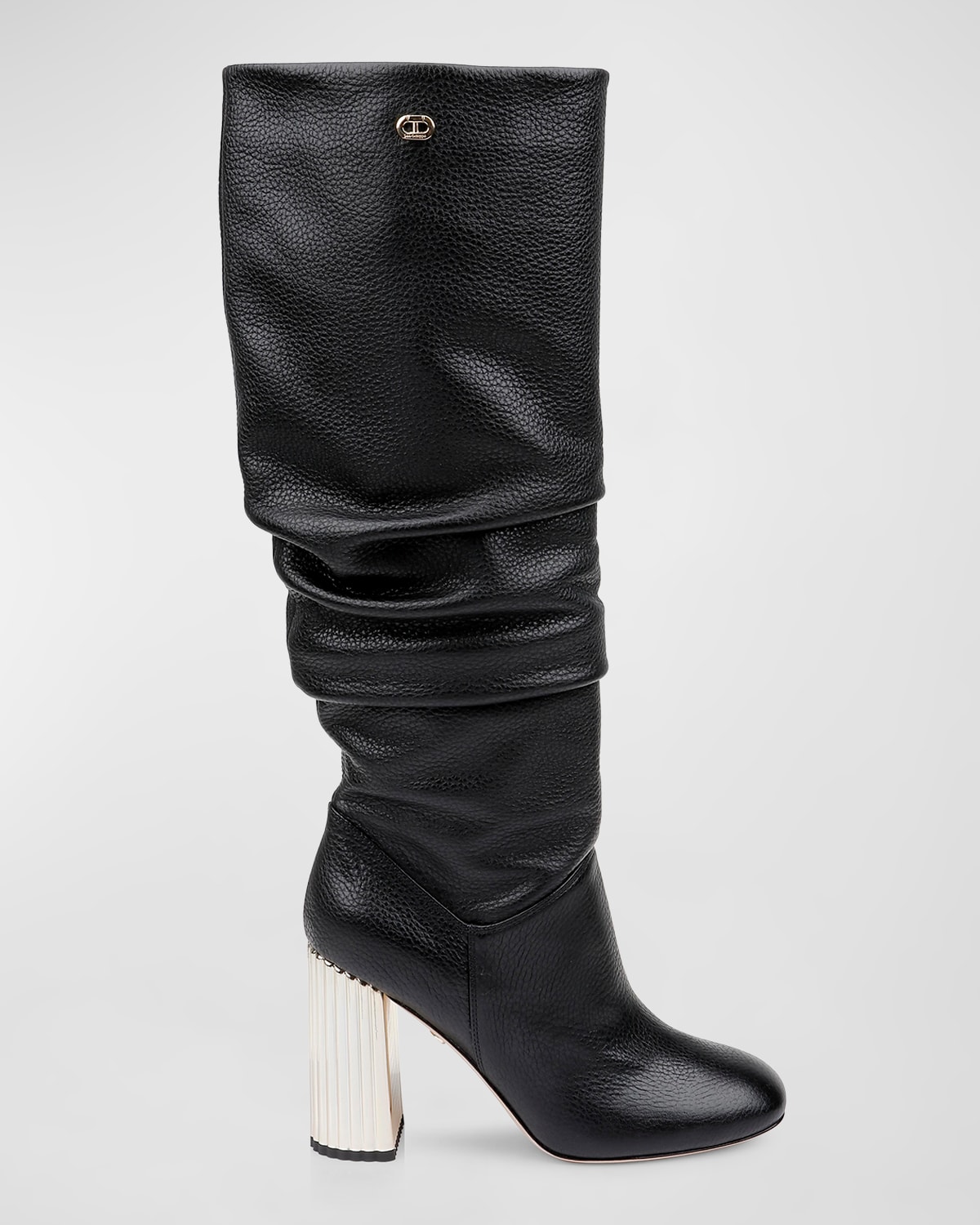 Shop Dee Ocleppo Bethany Slouchy Leather Knee Boots In Black Leather