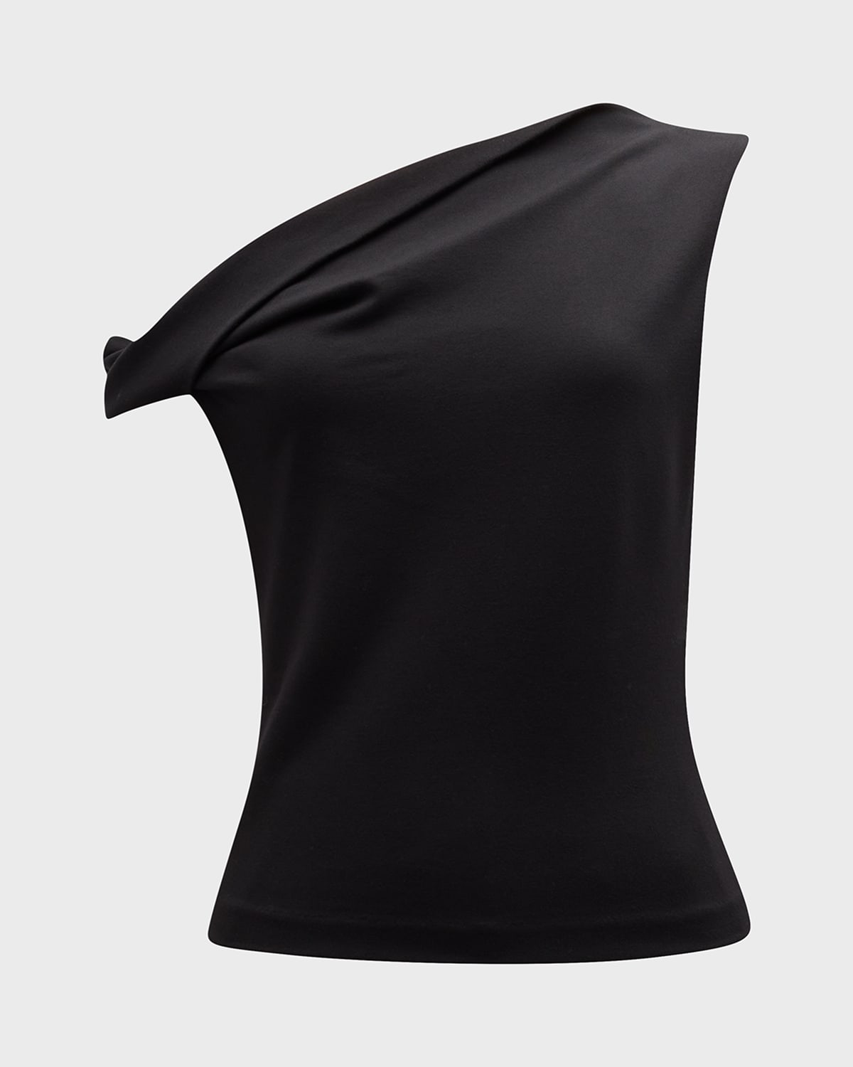 Rag & Bone Twisted Pleated Shoulder Strap Vest In Black