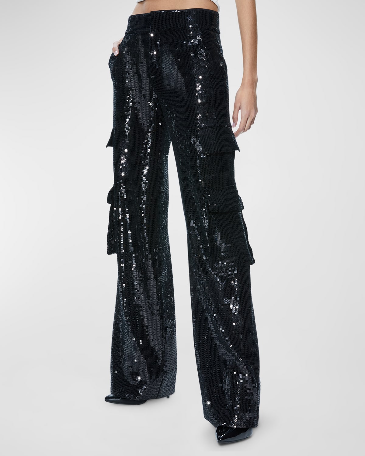 Alice and Olivia Dylan Satin Wide Leg Pants