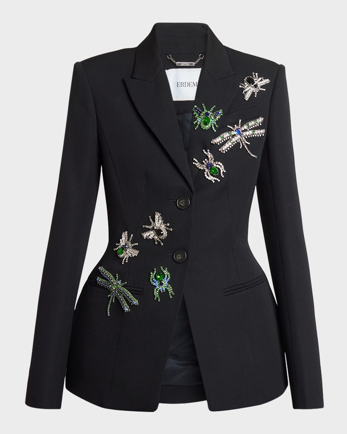 Erdem Crystal Bug Embellished Single Breasted Blazer Smart Closet