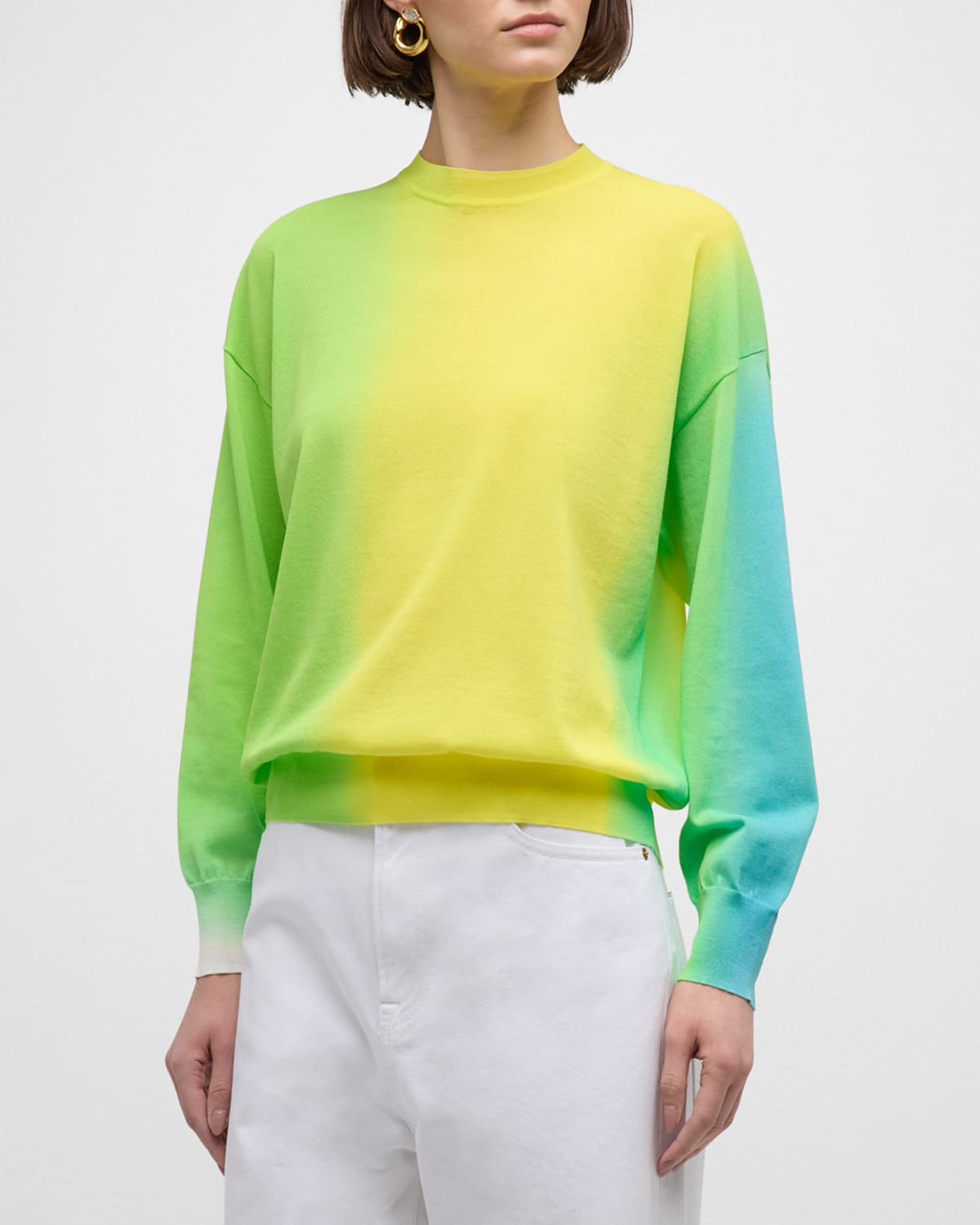Zankov Gregor Ombre Knit Pullover In Electric Yellow