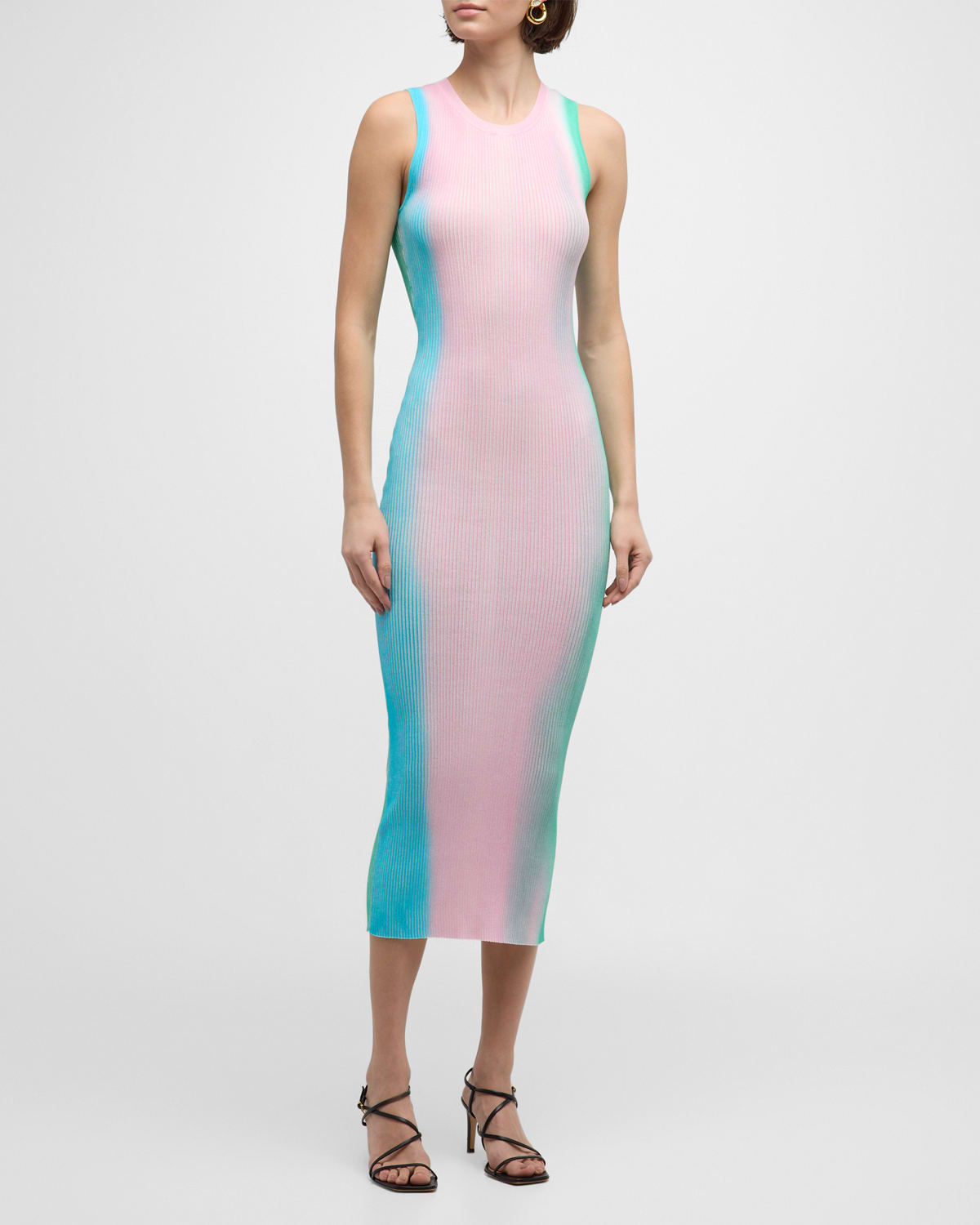 Shop Zankov Annie Ombre Ribbed Midi Dress In Sunstone Multi