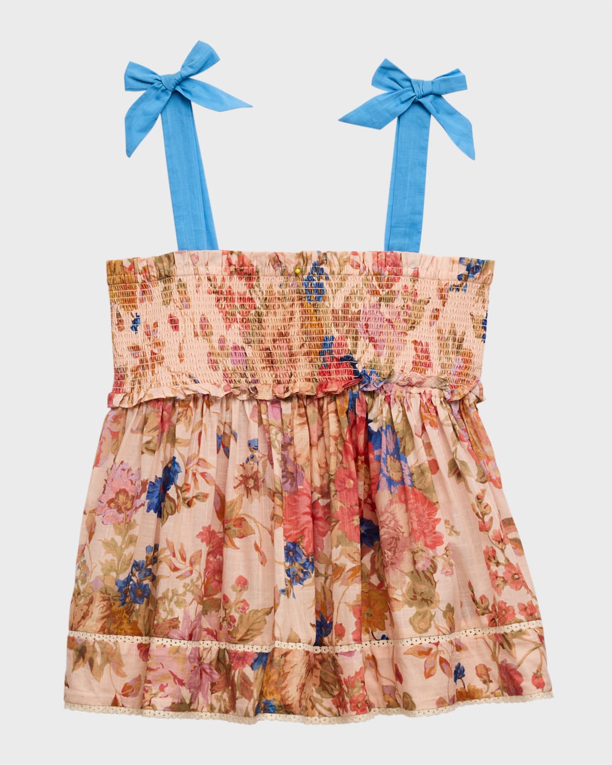 Zimmermann Floral-print Cotton Layered Top In Cream Floral