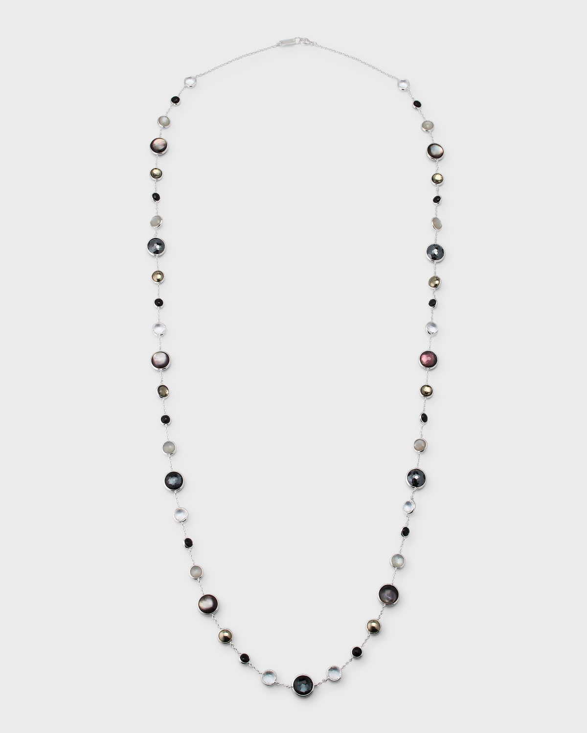 Ippolita 925 Lollipop Lollitini Long Necklace In Black Tie, 36"l In Silver