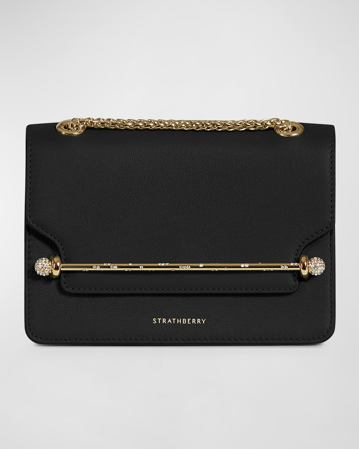 Strathberry Women's Mini East/west Leather Shoulder Bag In Black