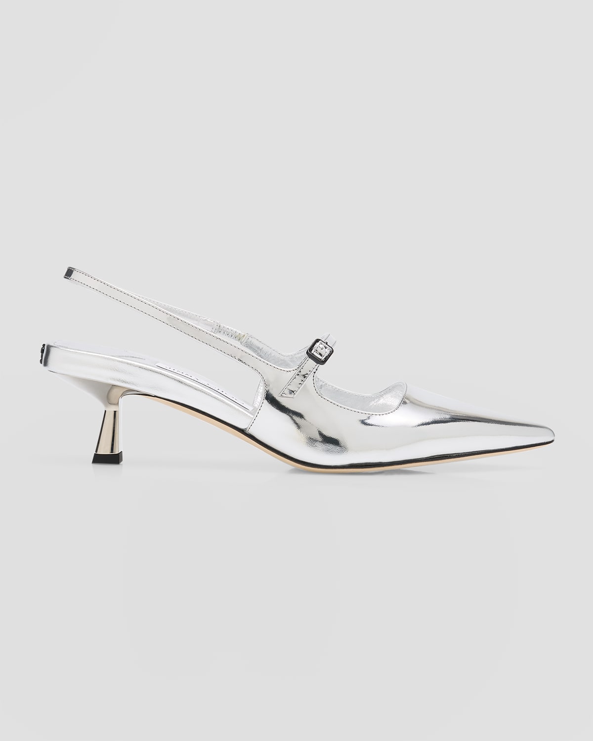 Jimmy Choo Didi Metallic Mary Jane Slingback Pumps In Silver