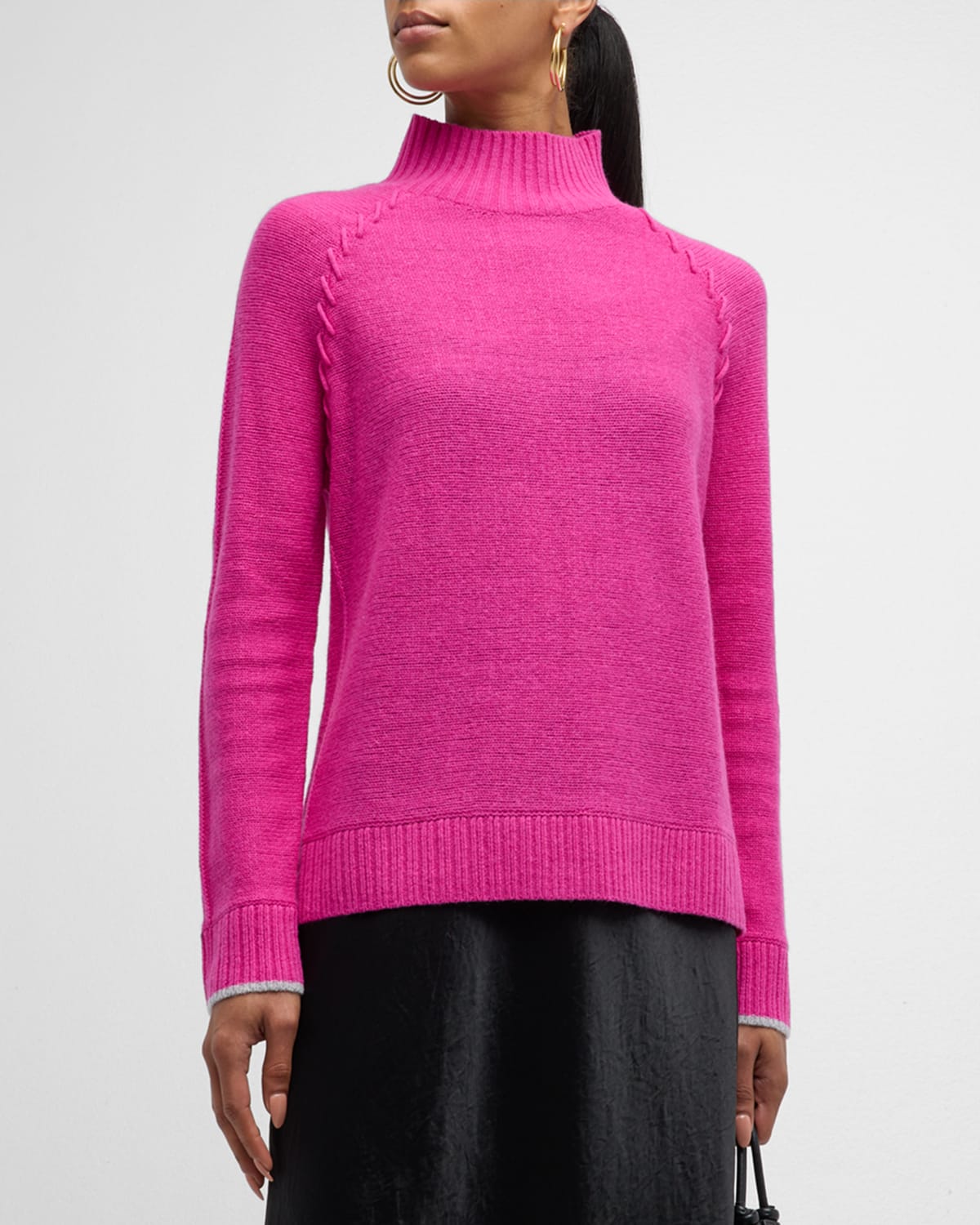 Lisa Todd Soft Supply Mock-neck Cashmere Sweater In Rhubarb
