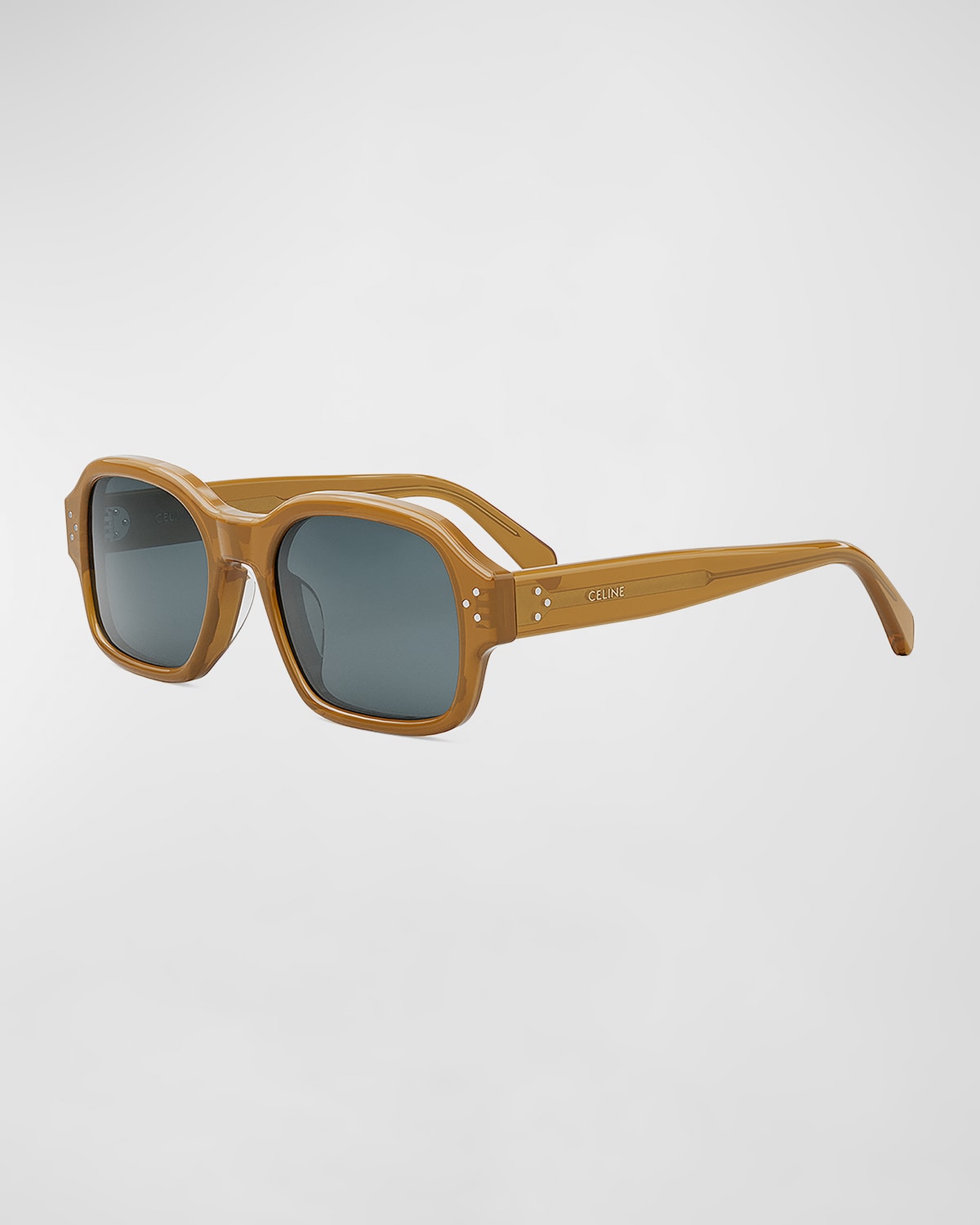 Celine Men's Bold 3-dot Acetate-nylon Square Sunglasses In Light Brown Other