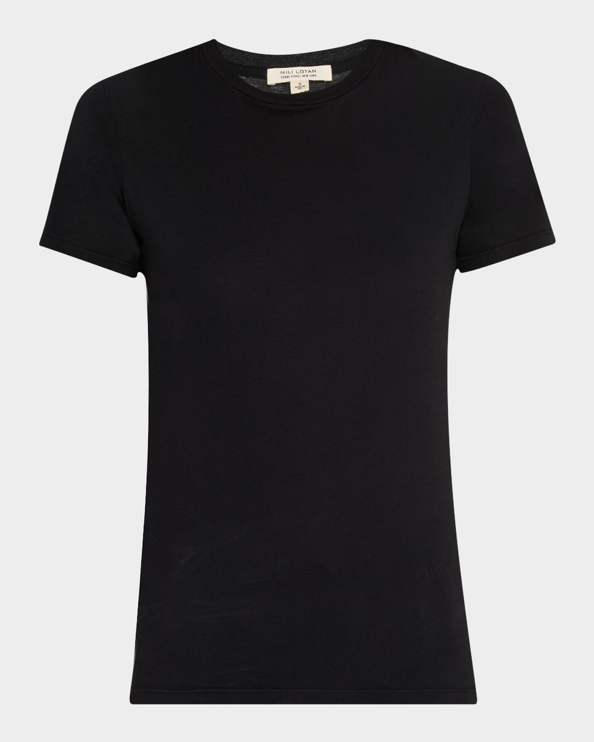 Nili Lotan Mariela Crewneck T-shirt In Jet Black