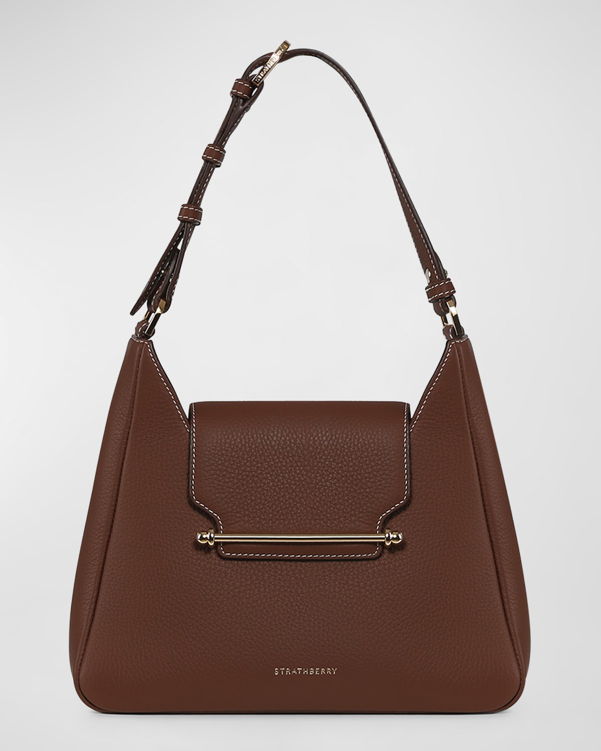 Strathberry Multrees Hobo Bag In Chocolate/gold