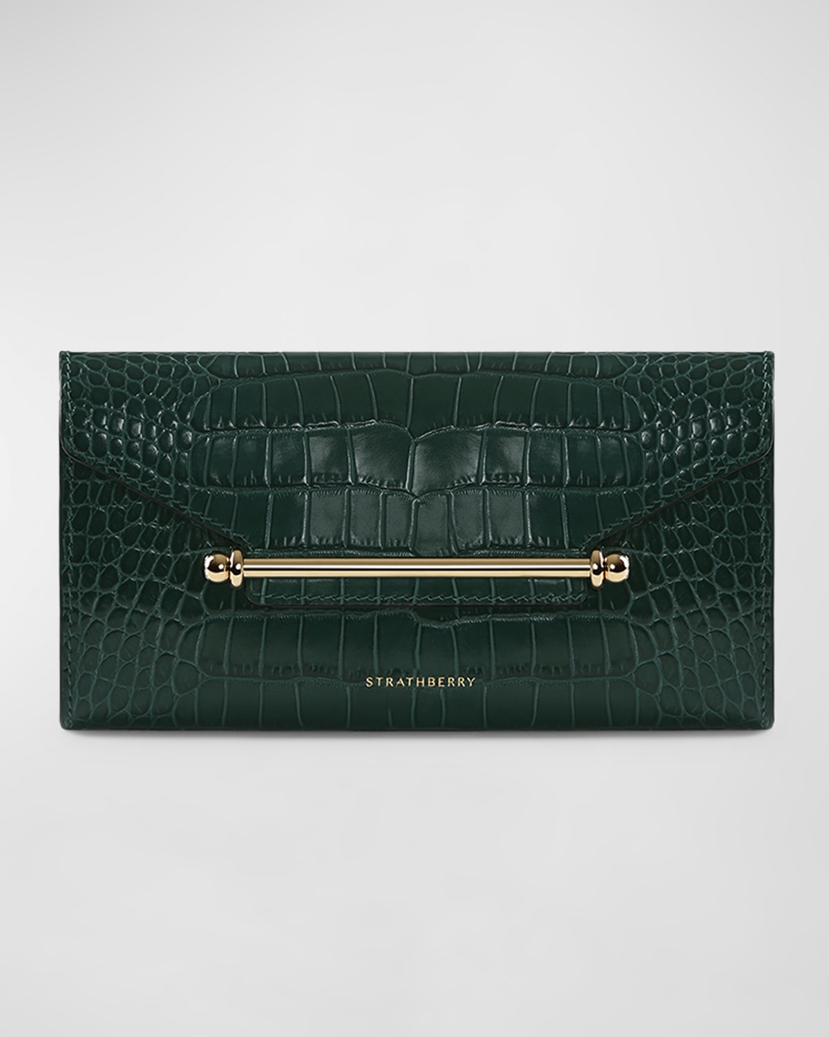 STRATHBERRY MULTREES CROC-EMBOSSED WALLET ON CHAIN